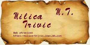 Milica Trivić vizit kartica